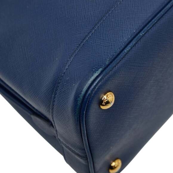 Prada Triangle Logo Plate Handbag in Blue Saffiano Leather for Women - Picture 4 of 15